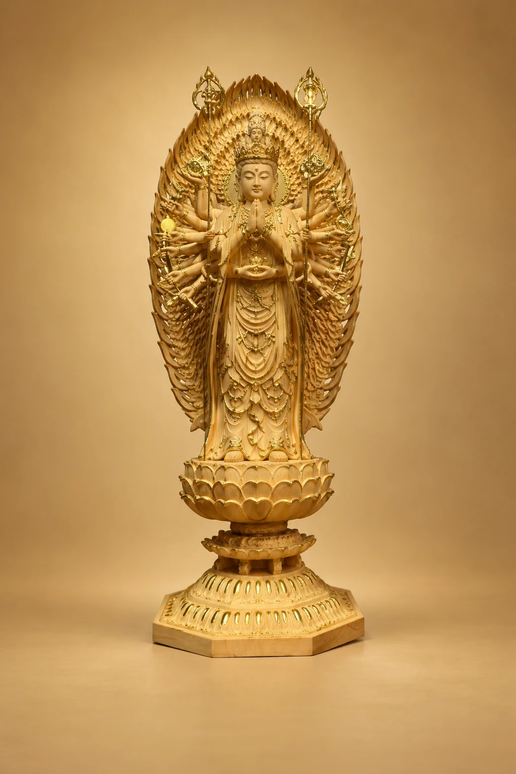 NEXT011_01 Guanyin (观音菩萨) Hinoki Wood Statue – Compassion & Protection · 45 cm - Image 1