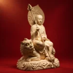 地藏王菩萨桧木骑狮像｜高32厘米 - 图片 3