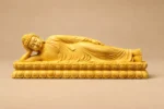 Reclining Buddha (卧佛) Boxwood Statue – Peace & Reflection · 9 cm Long