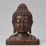 释迦牟尼佛头木雕｜高6厘米 · 静心与智慧