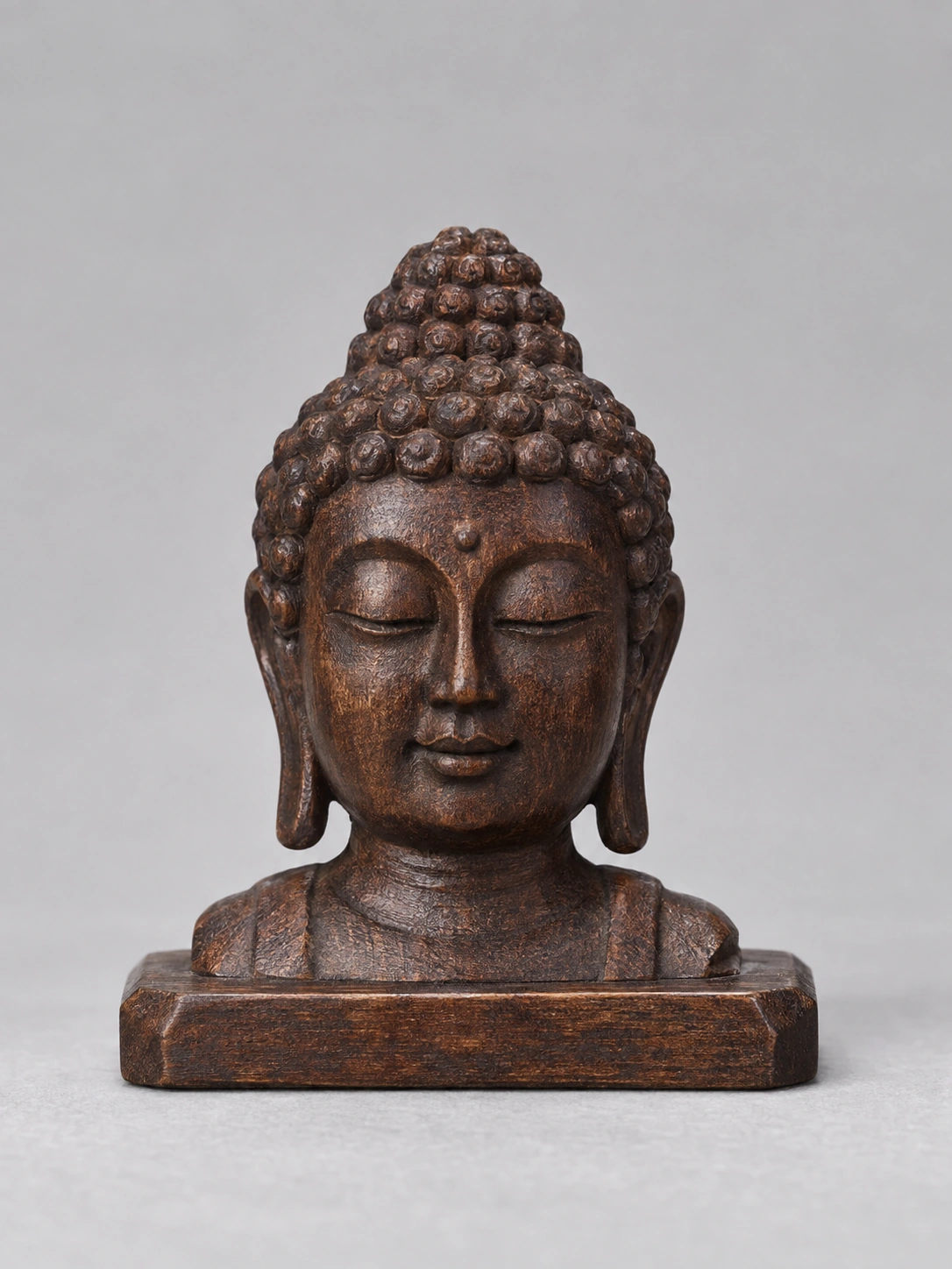 NEXT045_studio_front Buddha Head (佛头) Wood Sculpture – Peace & Wisdom · 6 cm - Image 1