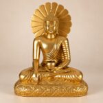 Sakyamuni Buddha (释迦牟尼佛) Gold Resin Statue – Peace, Wisdom & Meditation · 15.5 cm