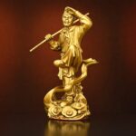 Qitian Dasheng (齐天大圣) Copper-Finish Statue – Courage & Protection · 15.5 cm