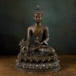 Medicine Buddha (药师佛) Bronze-Finish Statue – Health & Peace · 10 cm