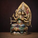 斗母娘娘神像｜彩绘铜・高39厘米 - 图片 2