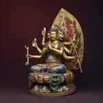 斗母娘娘神像｜彩绘铜・高39厘米 - 图片 3