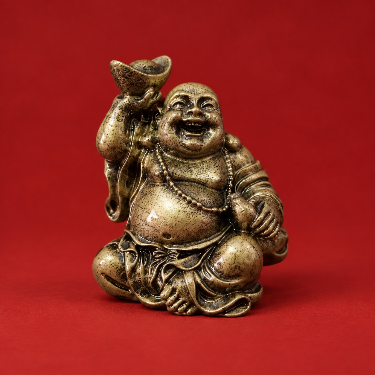NEXT203_laughing_buddha_front Mini Laughing Buddha (笑佛) Bronze-Colour Resin Statue – Wealth, Prosperity & Good Fortune · 6 cm - Image 1