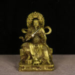 Zhenwu Emperor (真武大帝) Old Brass Statue – Protection, Courage & Guardian Power · 24.5 cm