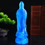 Guanyin (观音菩萨) Blue Resin Statue – Compassion, Protection & Peace · 29 cm - Image 3